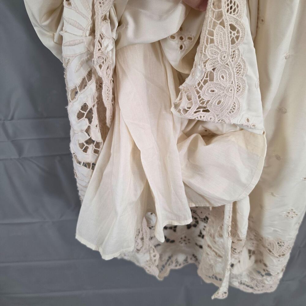 Rhode Dress Small Mira in Ivory Etoile Eyelet Lace Midi Boho Cottagecore Boho - Picture 10 of 14